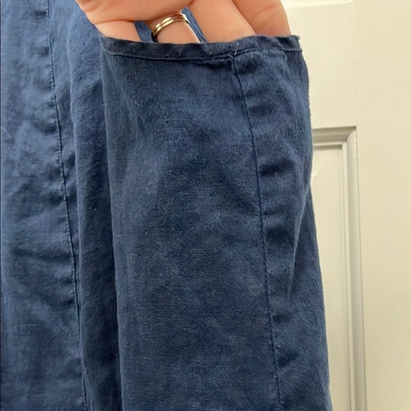 J. Jill Navy 100% Linen Mother of Pearl Sleeveless Tank Top - Size XL - Picture 9 of 15